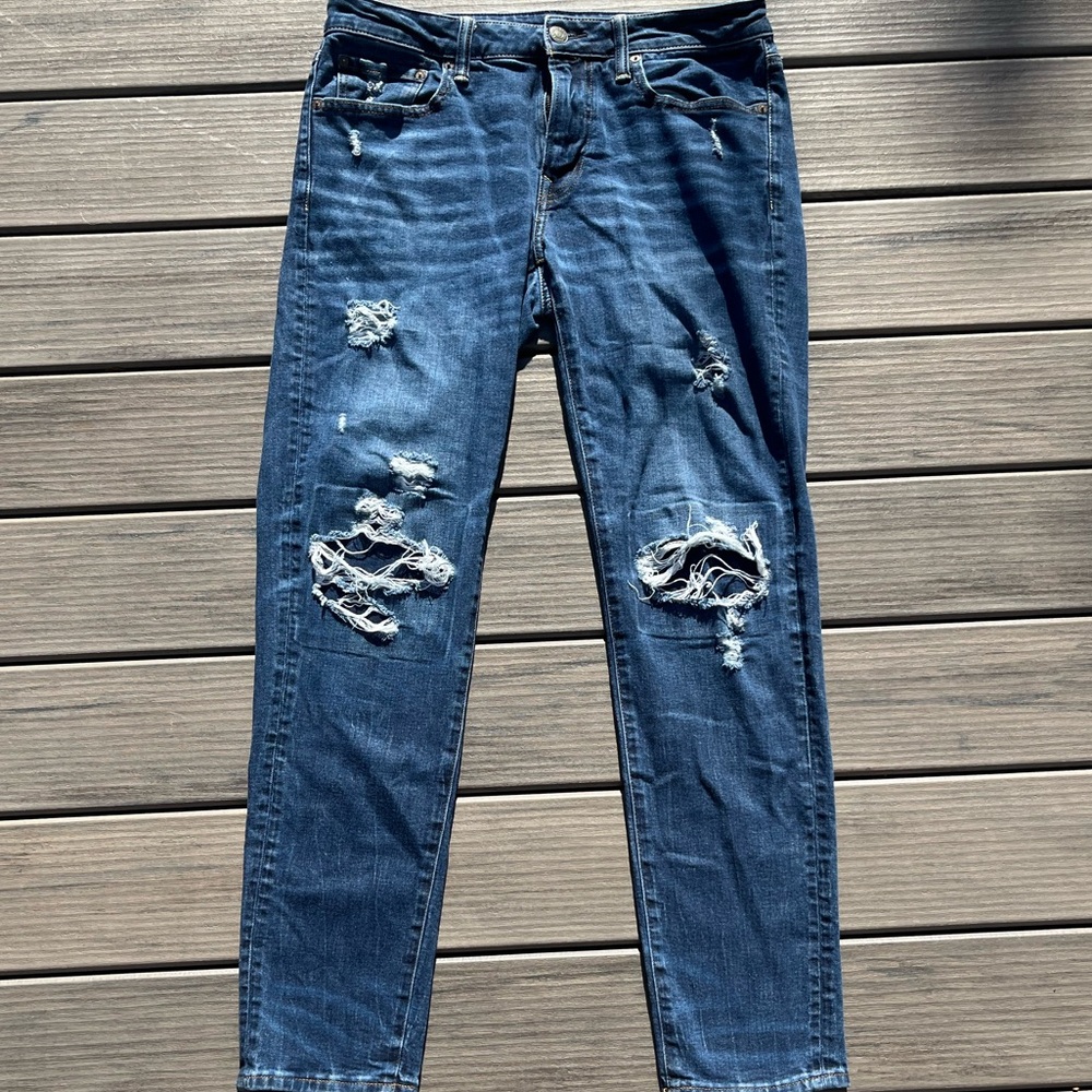 American Eagle; Airflex; Deep Blue; Ripped Style; Skinny Jeans; Women's US 32x34